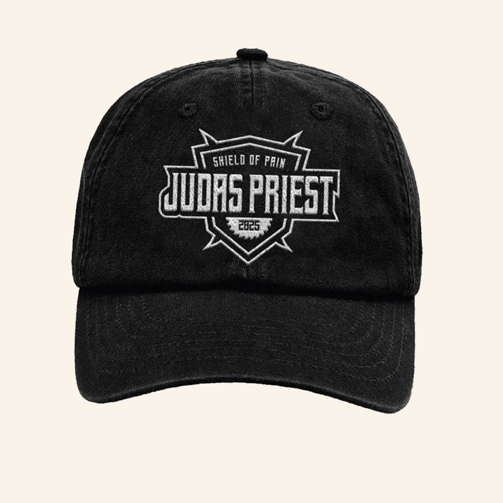 Judas Priest Merch Shield Of Pain Embroidered Hat Presents For Music Lovers
