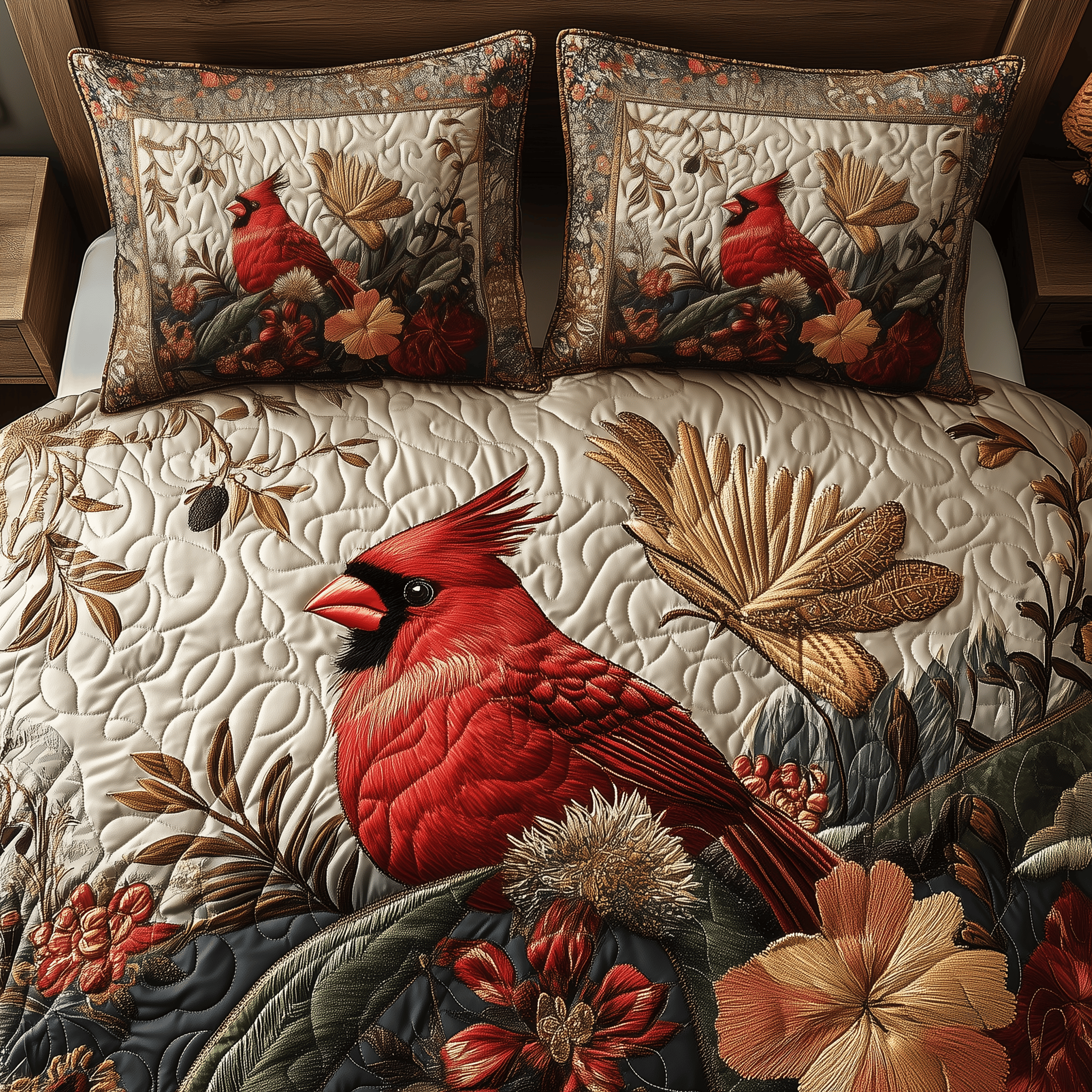 Jungle Blossom Flyer Quilted Bedding Set Best Duvet Cover Bedspread Set Gifts For Father In Law