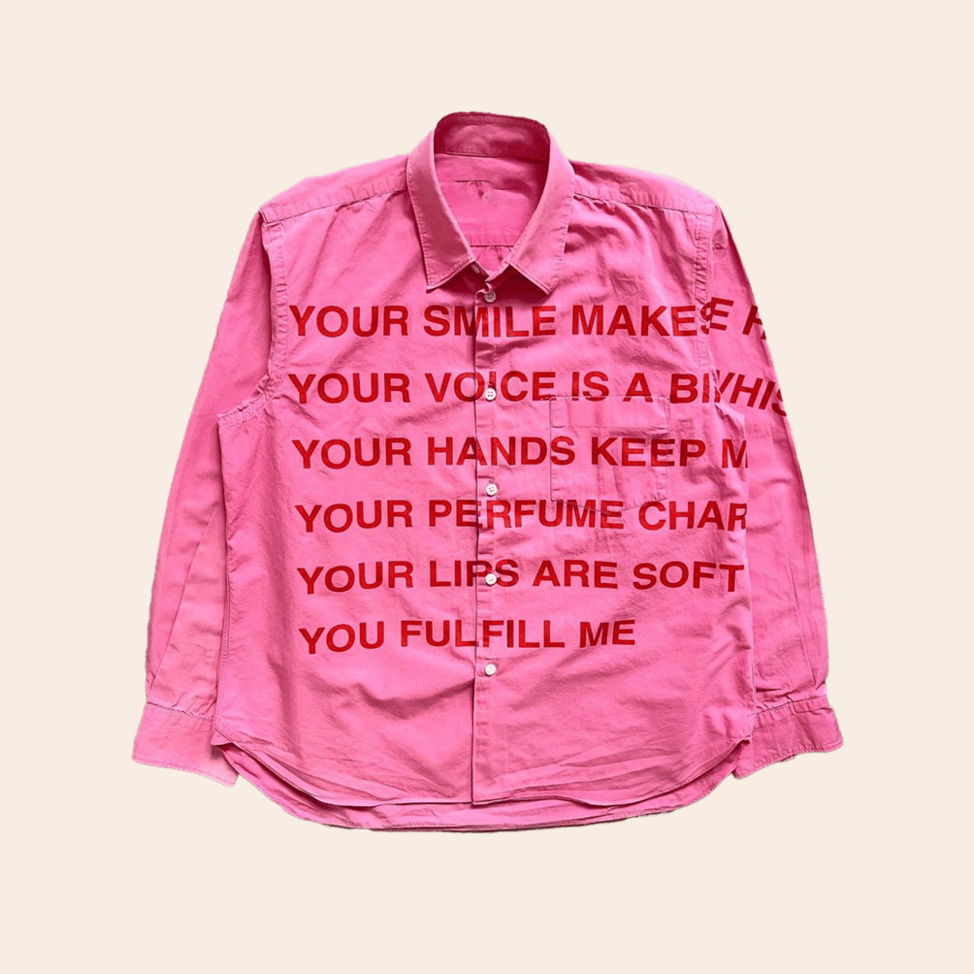 Junya Watanabe Poem Shirt Comme Des Garcons X Junya Watanabe Long Sleeve Button Up Shirt