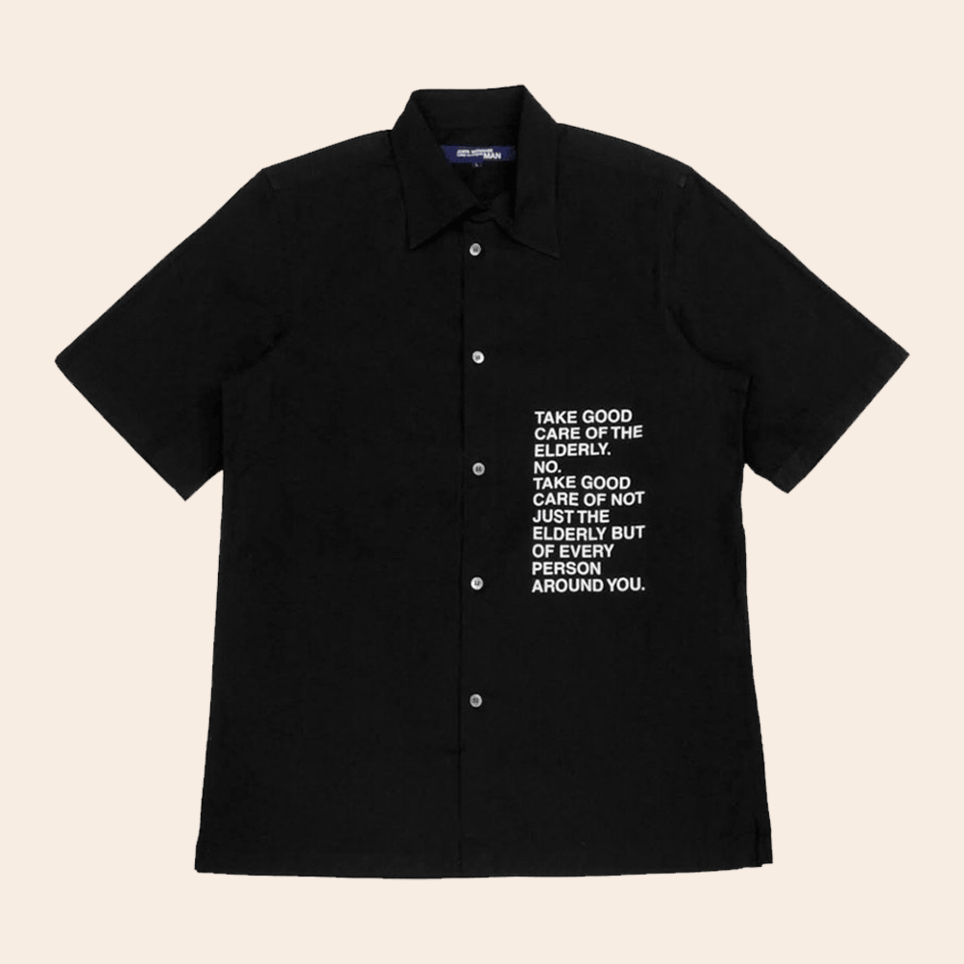 Junya Watanabe Poem Shirt Junya Watanabe Poem Every Person Button Up Shirt Father's Day Gifts