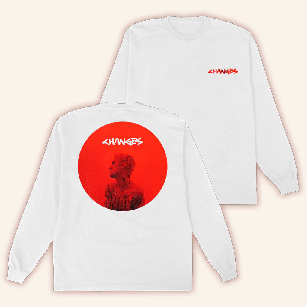 Justin Bieber Merch Changes Photo White Long Sleeve T-Shirt Gift Ideas For Him