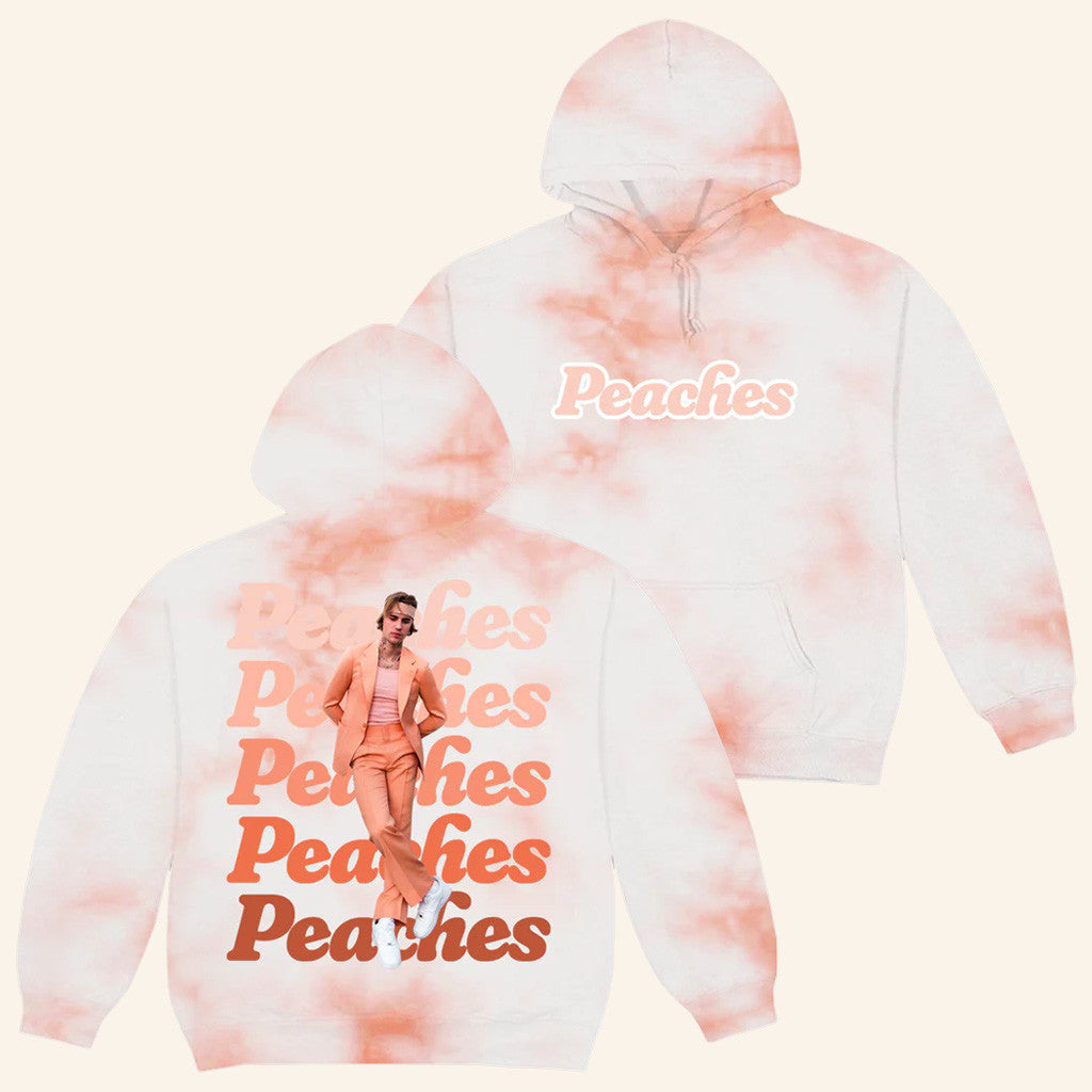 Justin Bieber Merch Peaches Tie Dye Hoodie Birthday Gift For Her