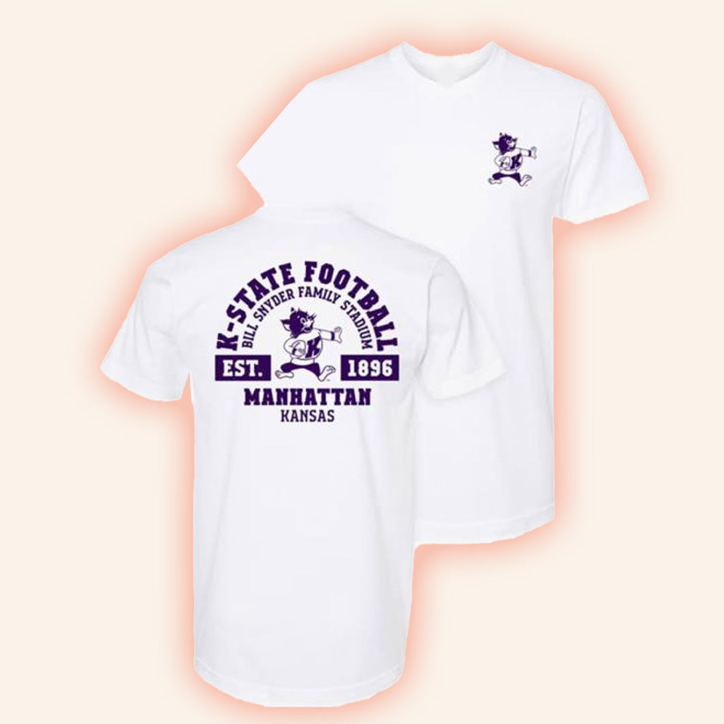 K-State Sports Shop Merch K-State Wildcats White Summit Sportswear Stripe The Stadium Short Sleeve T Shirt
