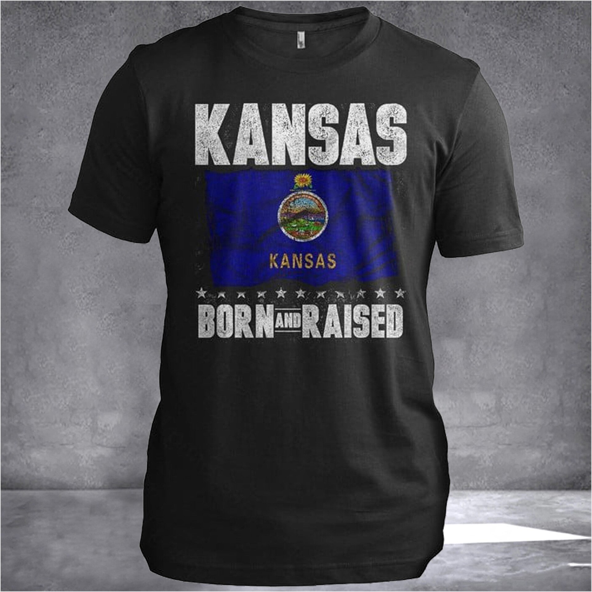 Kansas Born And Raised Kansas T-Shirt Patriotic Graphic Tees Birthday Gifts For Stepson