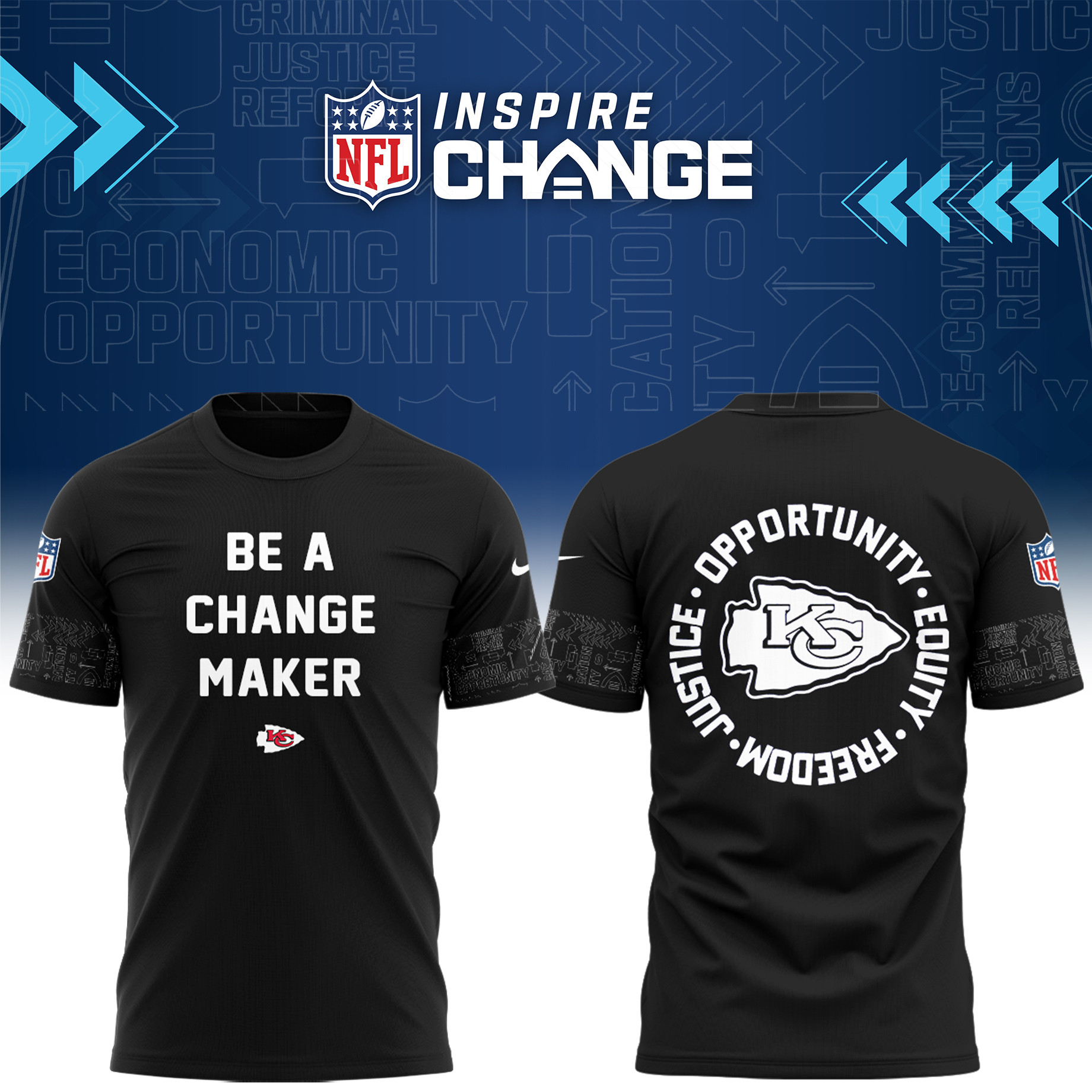 Kansas City Chiefs Inspire Change T-Shirt Best Gifts For Football Fans
