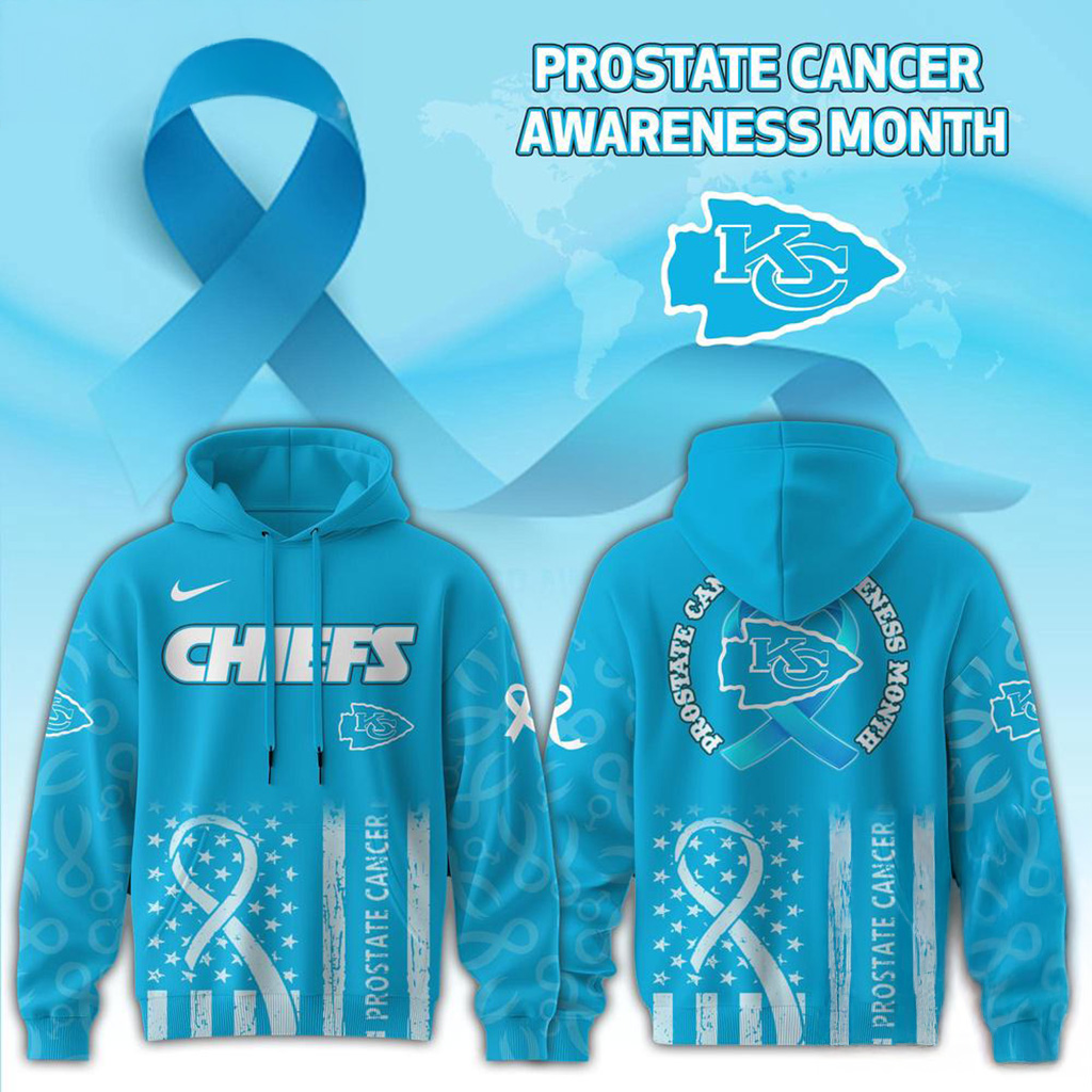 Kansas City Chiefs Merch 2025 NFL Prostate Cancer Awareness Hoodie Gifts For Football Fans_