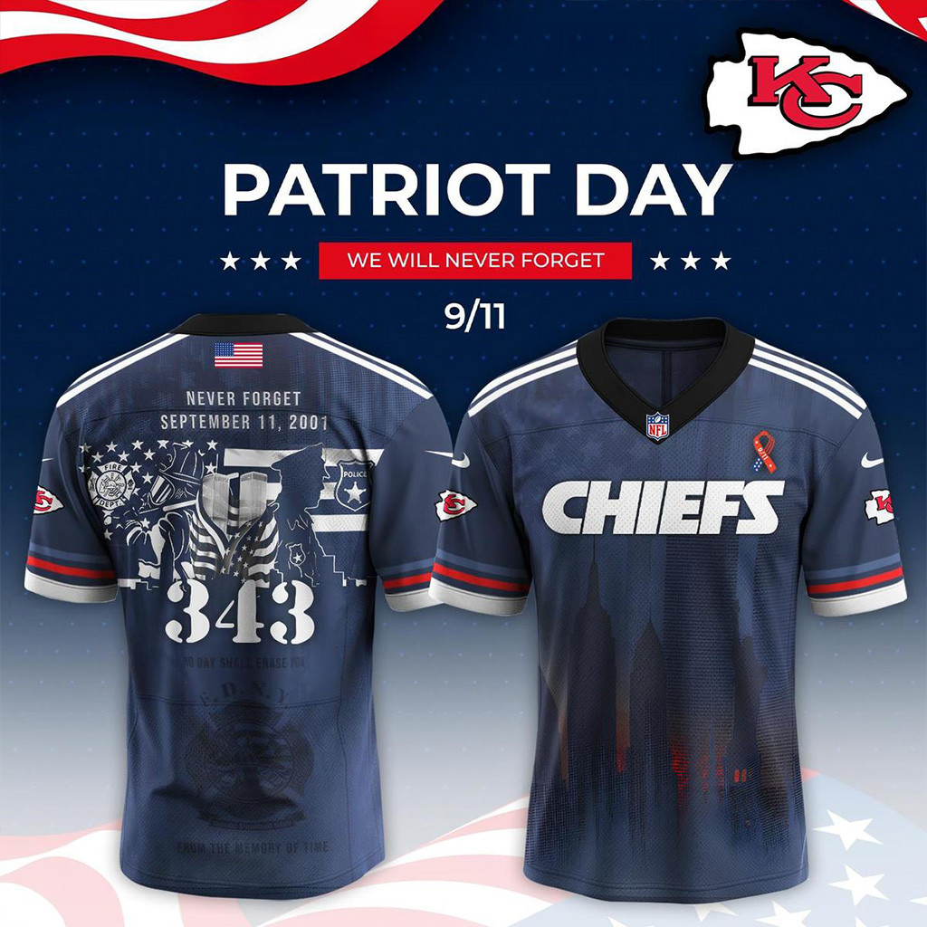 Kansas City Chiefs X Never Forget 9 11 Tribute Football Jersey Kansas City Chiefs Merch