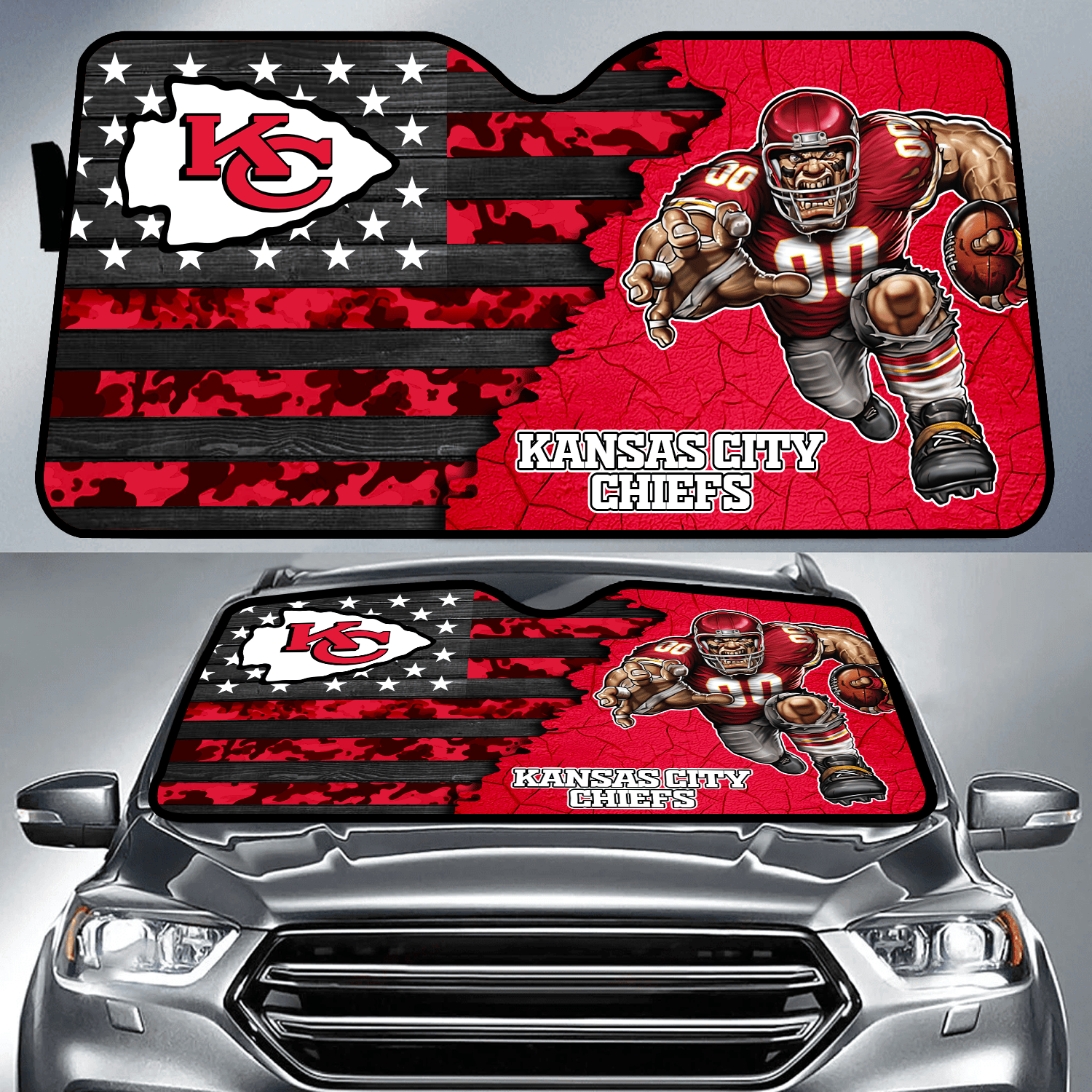Kansas City Chiefs X NFL Auto Sun Shade Unique Gifts For Football Fans