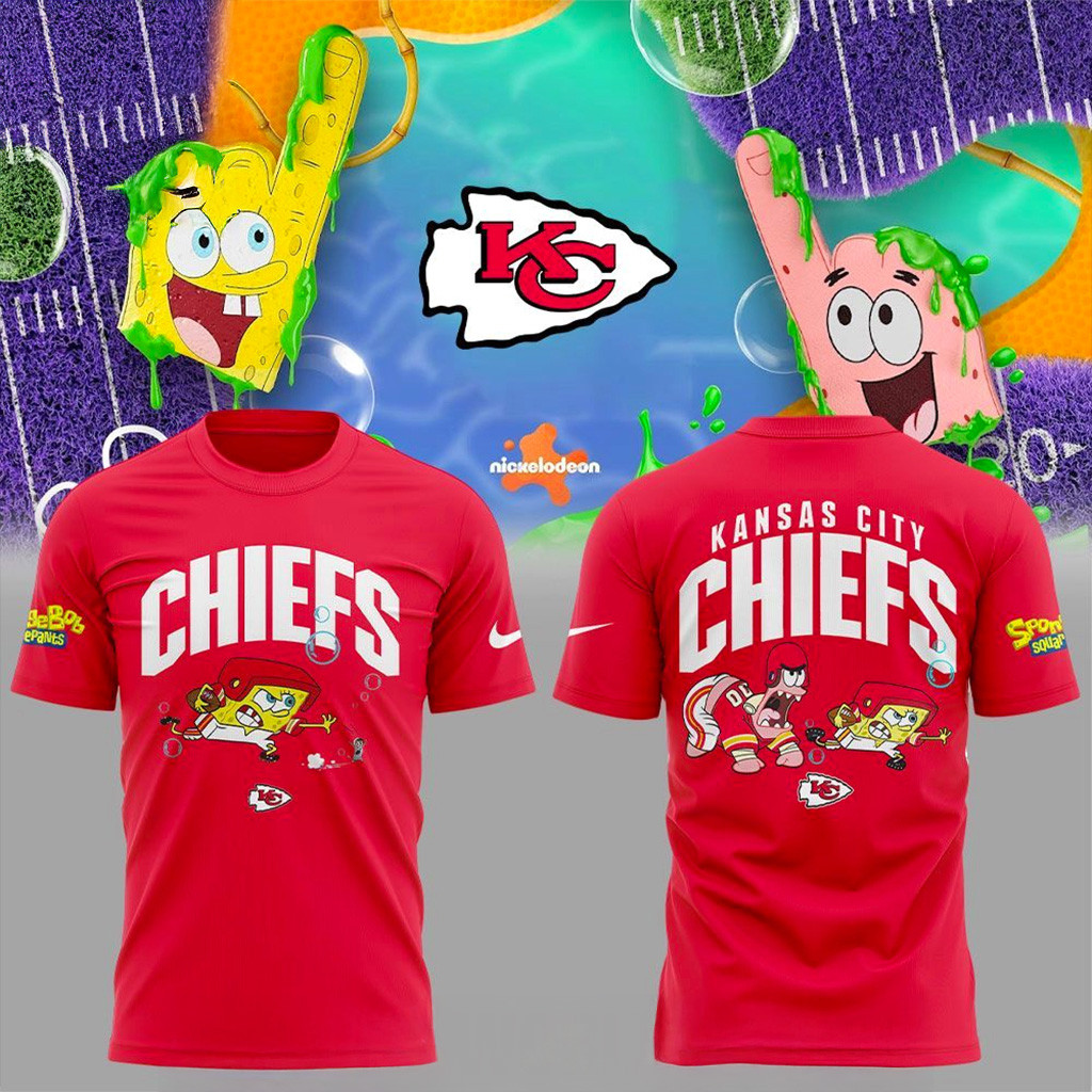 Kansas City Chiefs X Spongebob T-Shirt Chiefs Chiefs Merch Gifts For Son