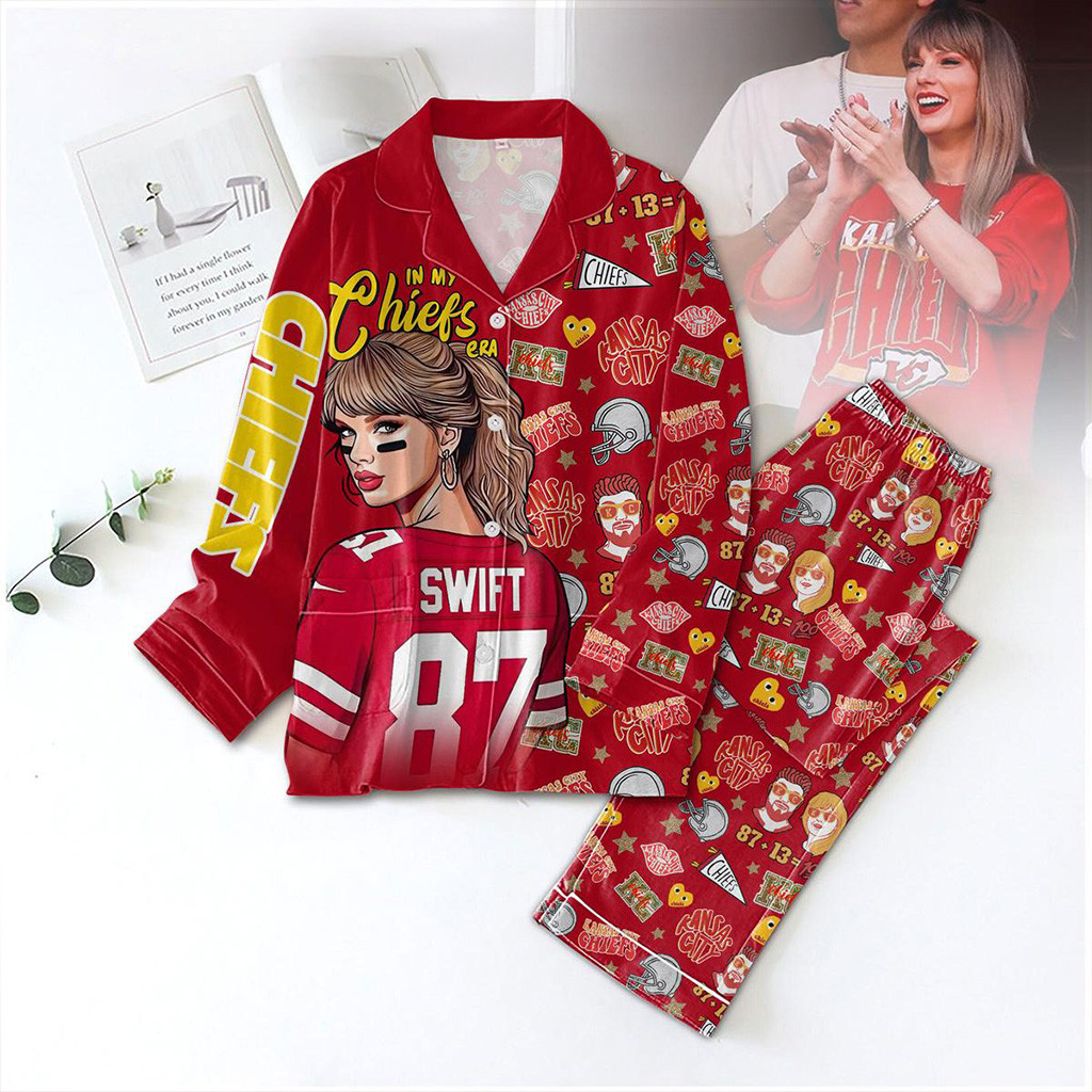 Kansas City Chiefs X Taylor Swift In My Chiefs Era Pajamas Set Chiefs Merch Fans Gifts