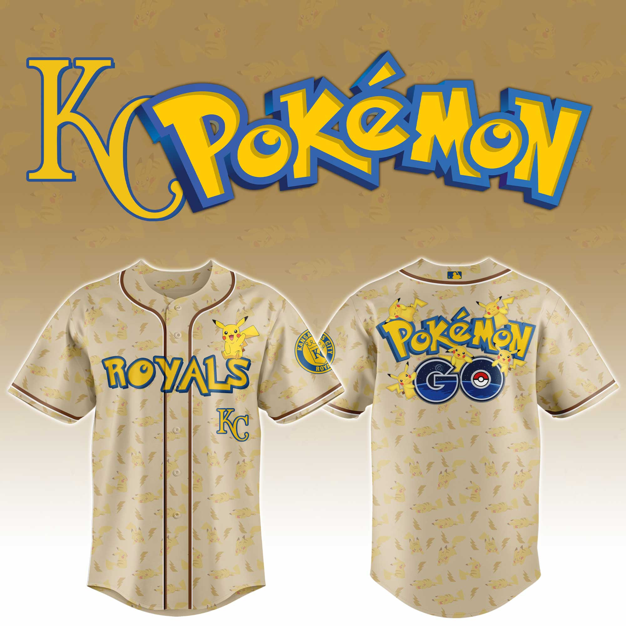 Kansas City Royals Mlb X Pokemon Go Master Baseball Jersey For Fans