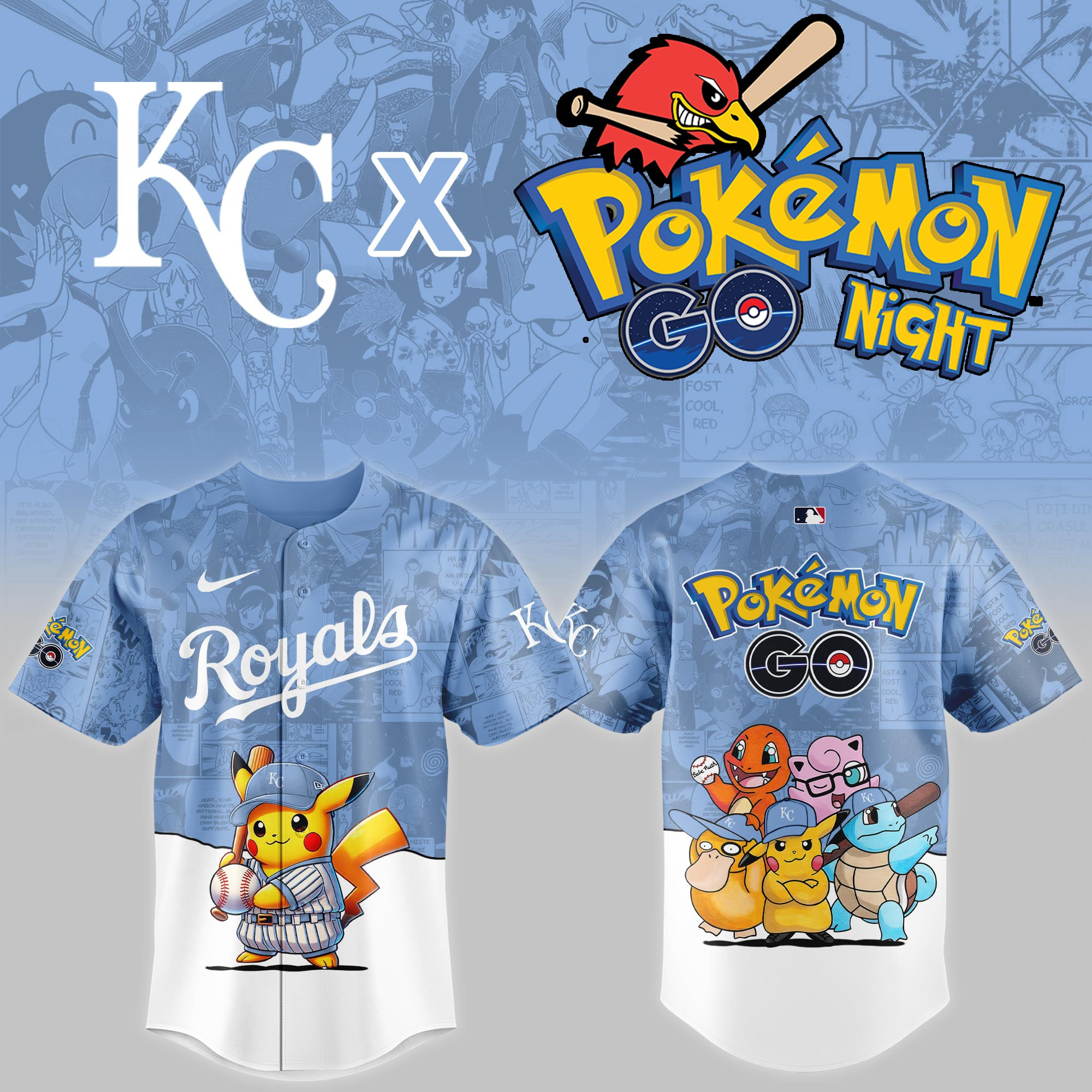Kansas City Royals Mlb X Pokemon Go Night Baseball Jersey For Fan
