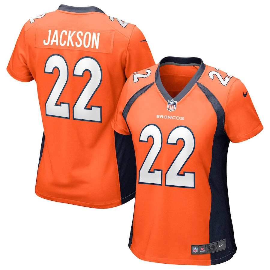 Kareem Jackson 22 Denver Broncos Women Game Jersey - Orange - JS488
