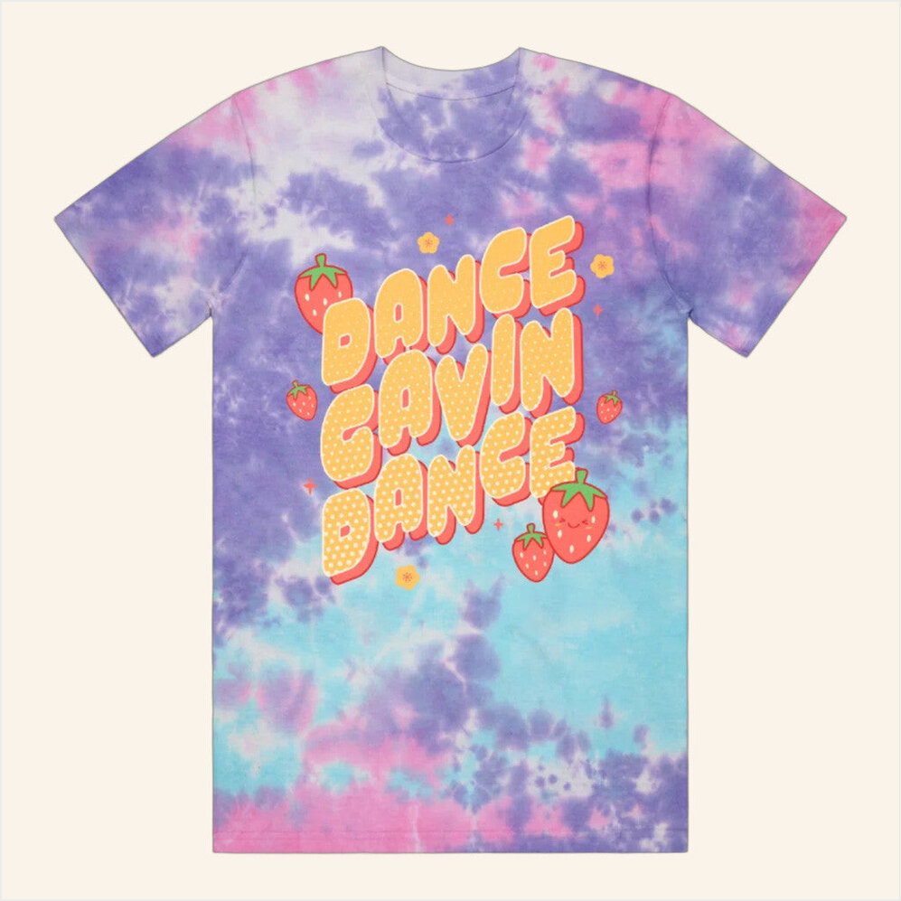 Kawaii Strawberry Candy Tie Dye T-Shirt Dance Gavin Dance Merch Birthday Gifts For Best Friend