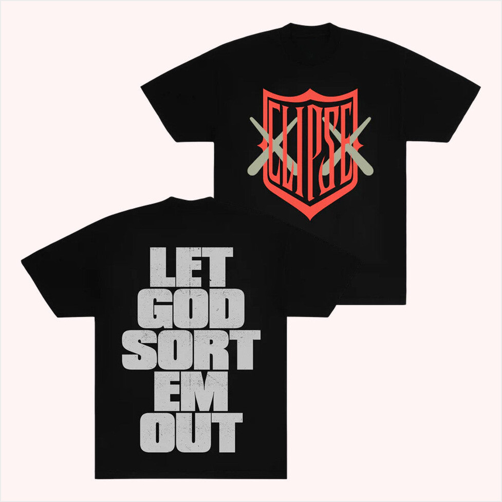 Kaws X Clipse Let God Sort Em Out T-Shirt Clipse Tour Merch Birthday Gifts For Friends