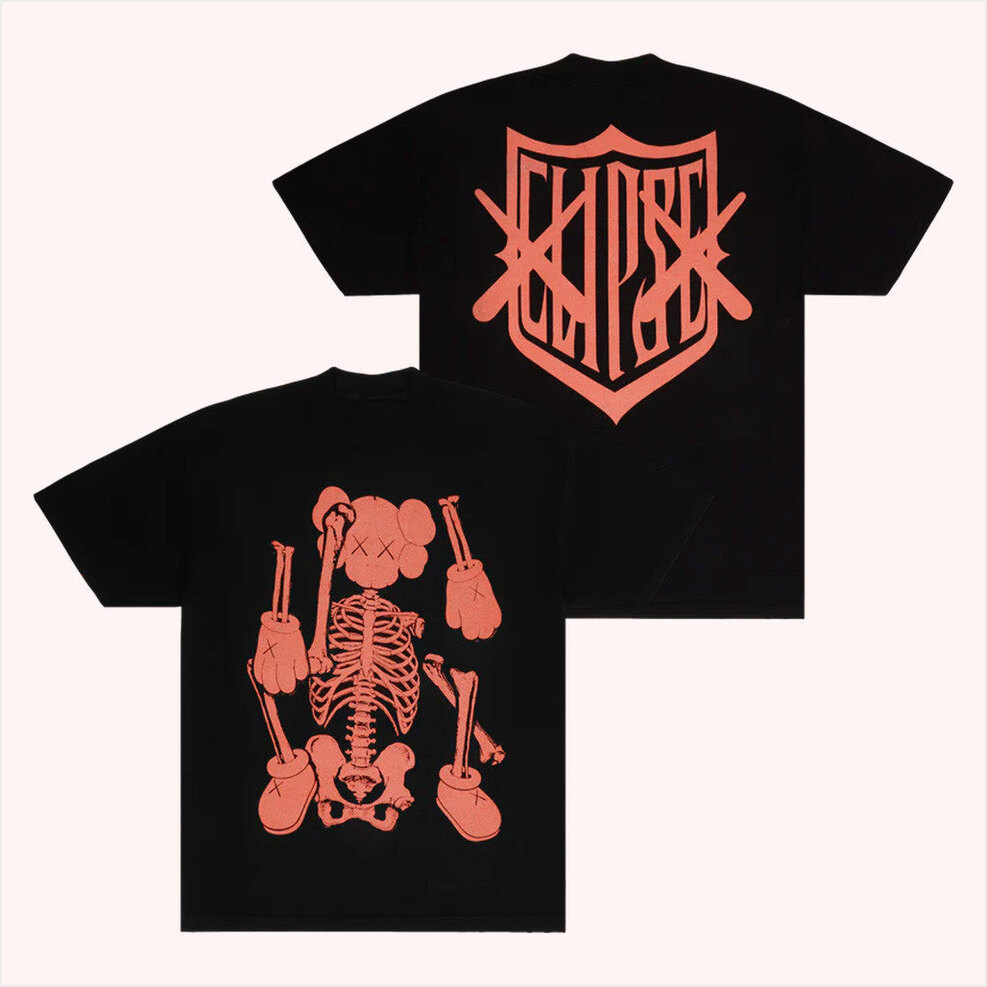 Kaws X Clipse Let God Sort Em Out T-Shirt Clipse Tour Merch Black Birthday Gifts For Boyfriend