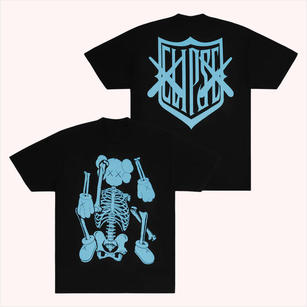 Kaws X Clipse Let God Sort Em Out T-Shirt Clipse Tour Merch Black Birthday Gifts For Son