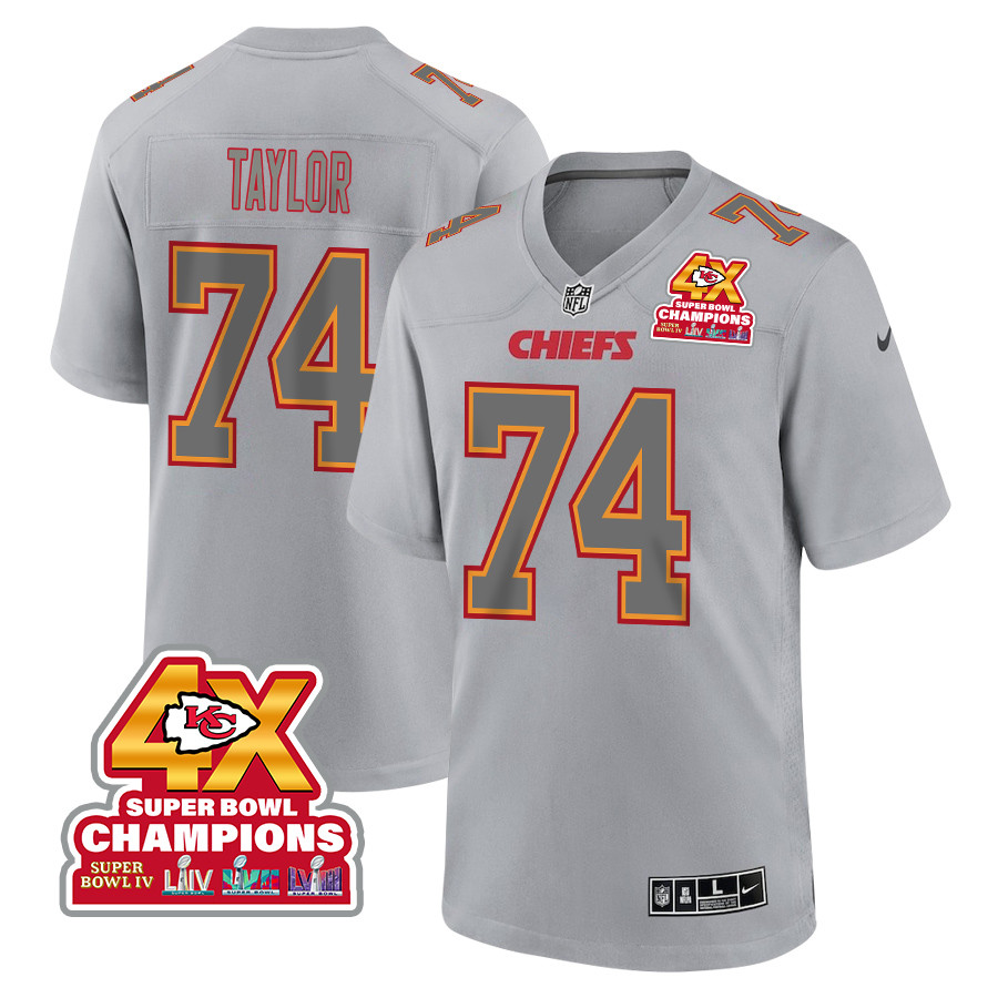 Keith Taylor 39 Kansas City Chiefs Super Bowl LVIII Champions 4X Atmosphere Fashion Game Men Jersey - Gray - JSDV916