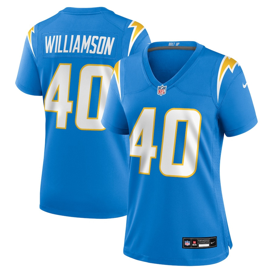 Kendall Williamson 40 Los Angeles Chargers Women's Game Jersey - Powder Blue - JS217