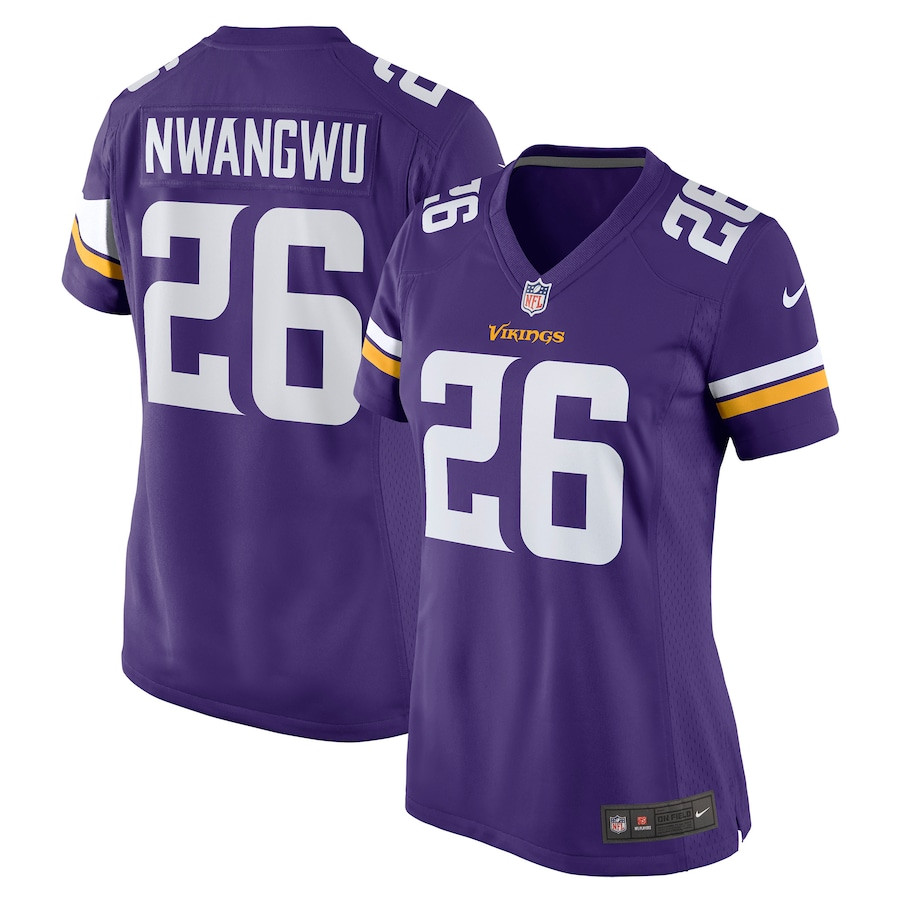Kene Nwangwu 26 Minnesota Vikings Women Game Jersey - Purple - JS730