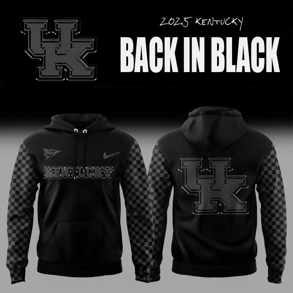 Kentucky Wildcats Back In Black Hoodie Kentucky Wildcats Merch Gifts For Basketball Fan