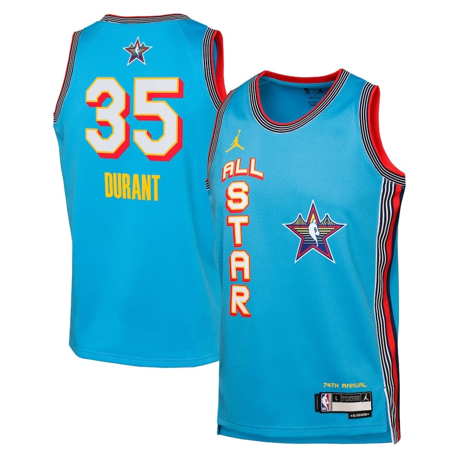 Kevin Durant 35 NBA All Star Swingman Team YOUTH Jersey - Light Blue - JS694
