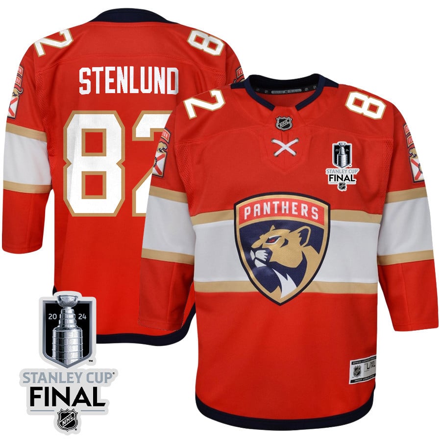 Kevin Stenlund 82 Florida Panthers 2024 STANLEY CUP Final Youth Home Breakaway Jersey - Red - JS916