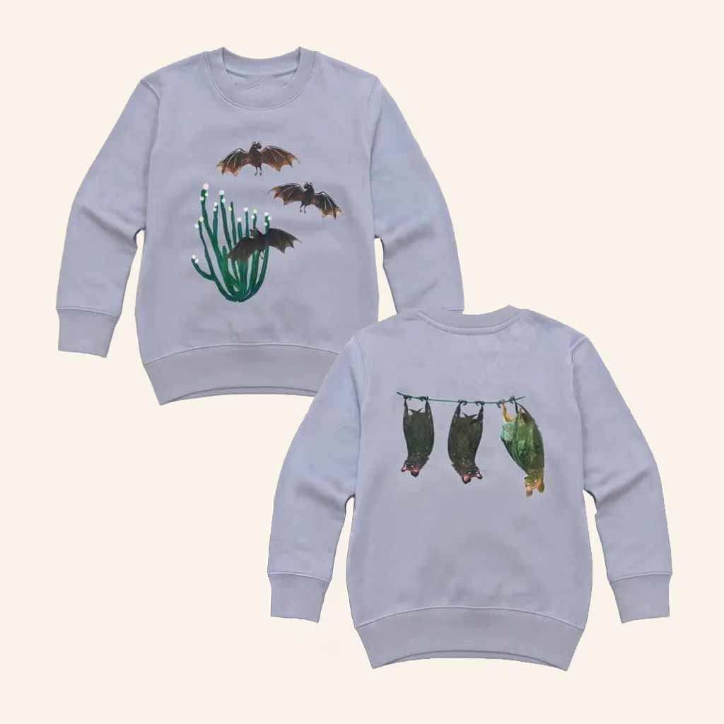 Kew Merch Book Of Blooms Bats Kids Sweatshirt Birthday Gift Ideas For Friend