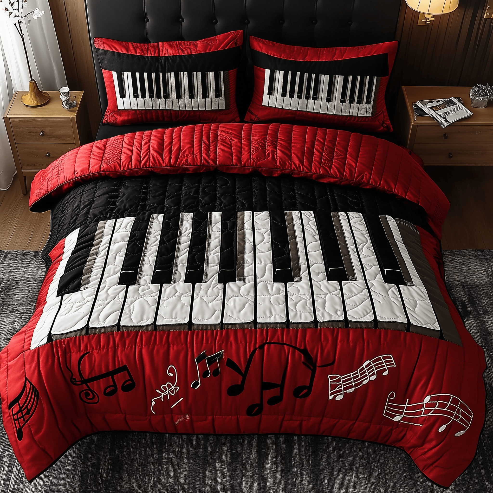 Keyboard Quilted Bedding Set Best Duvet Cover Bedspread Set Best Gifts For New Moms