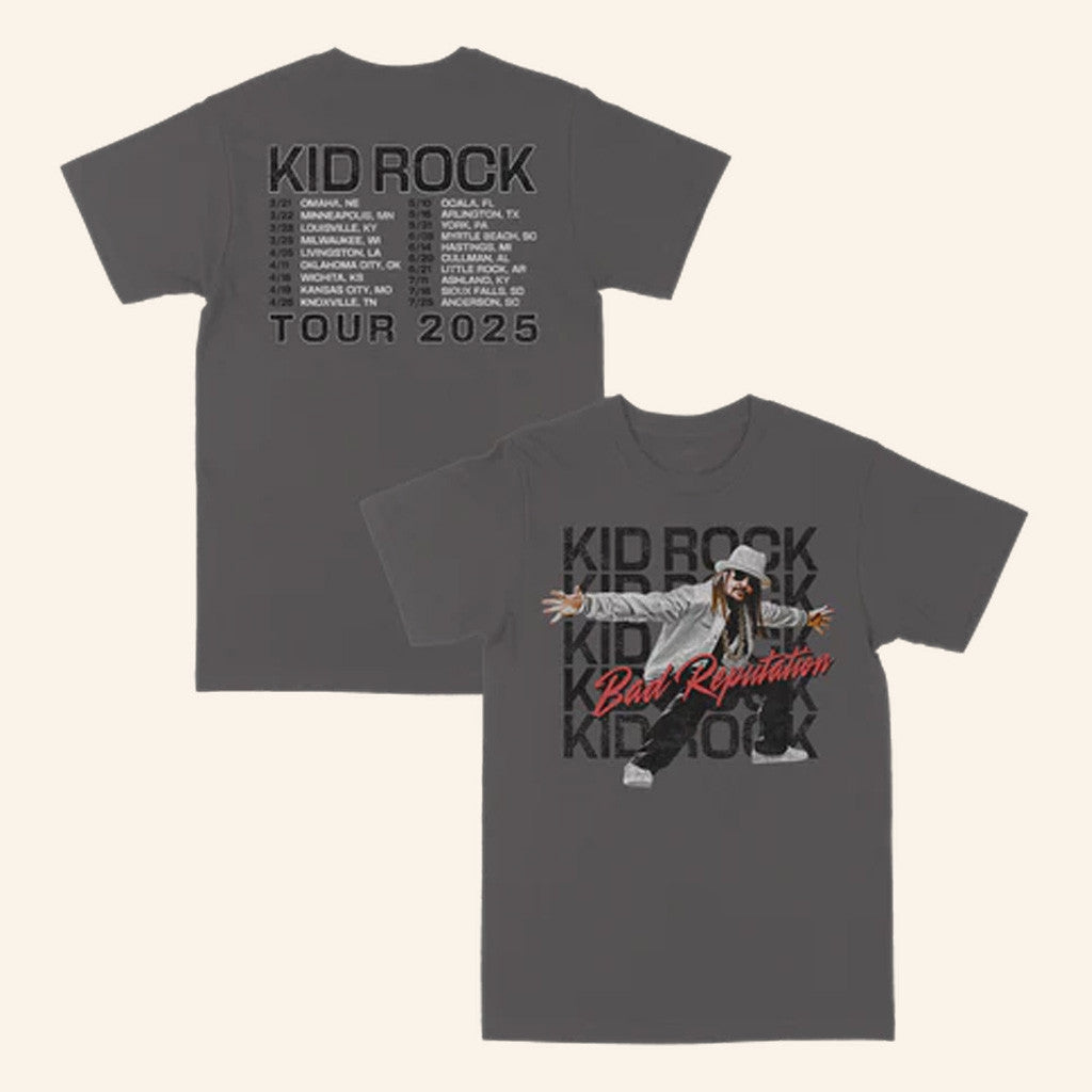 Kid Rock Merch Bad Rep Grey Tour T-Shirt Birthday Present For Husband