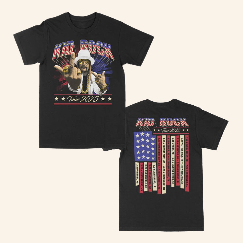 Kid Rock Merch Middle Finger Tour T-Shirt Birthday Present For Dad