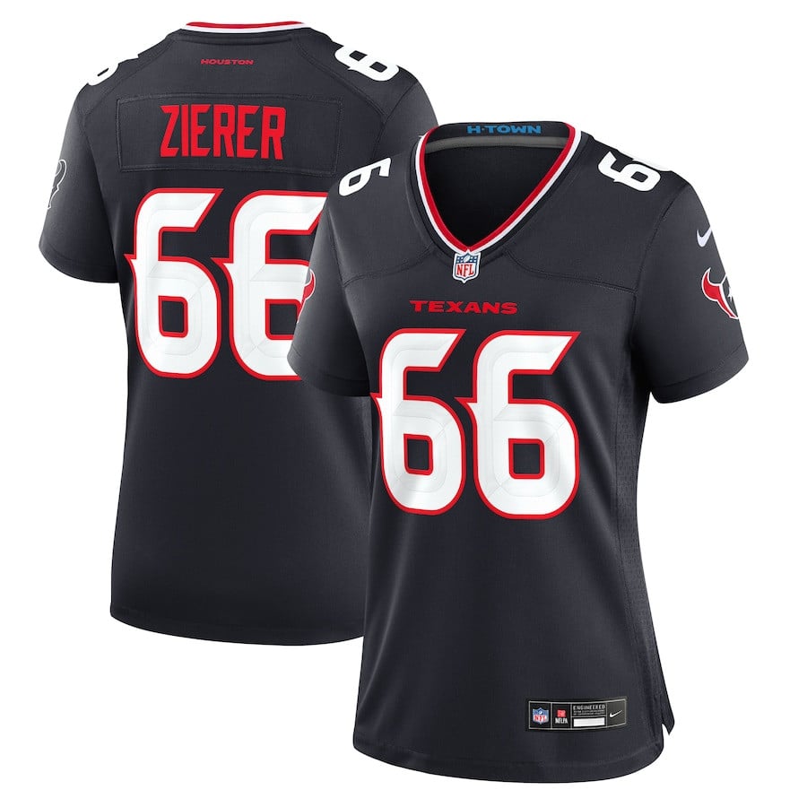 Kilian Zierer 66 Houston Texans Women's Team Game Jersey - Navy - JS956
