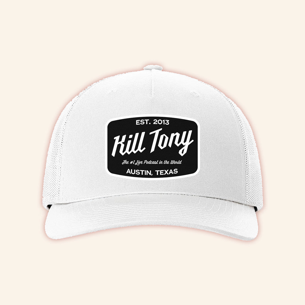 Kill Tony Merch Austin Texas Embroidered Trucker Hat White Gifts For Him