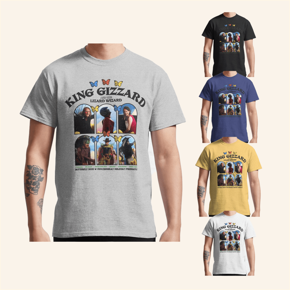 King Gizzard And The Lizard Wizard Butterfly 3000 T-Shirt King Gizzard Merch Fans Gifts