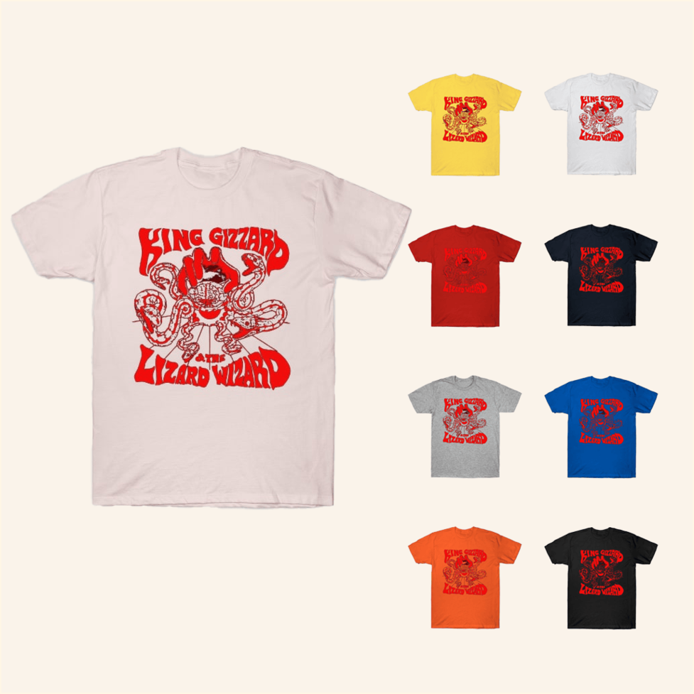 King Gizzard Kglw Red T-Shirt King Gizzard Merch Music Related Birthday Gifts For Guys