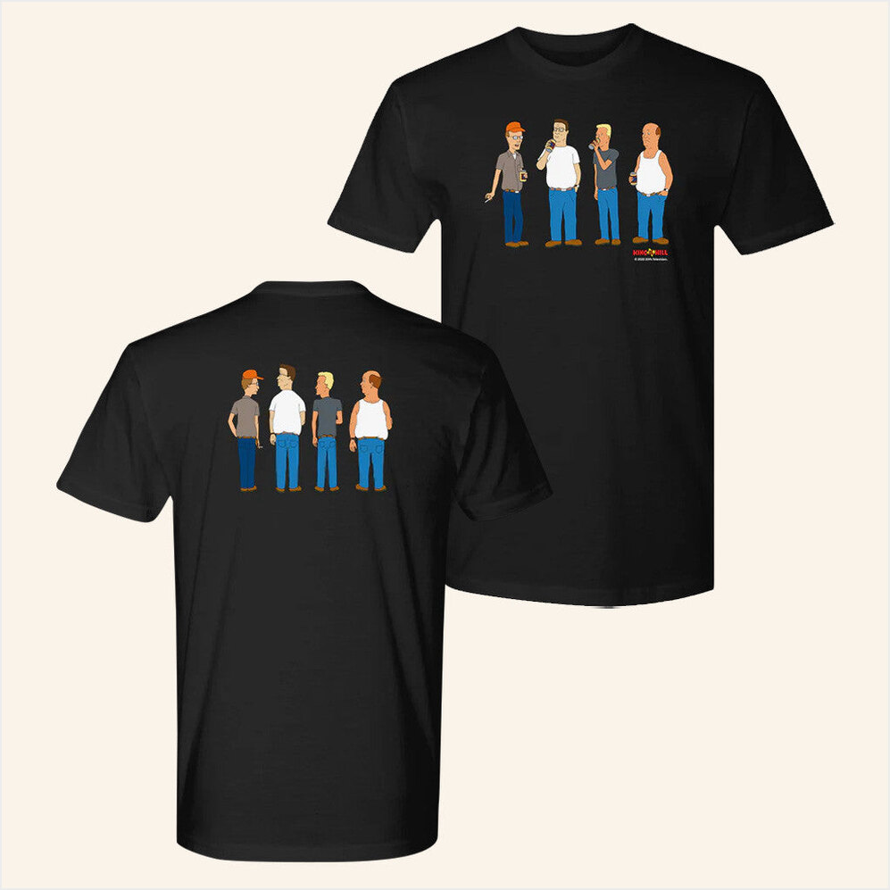 King of the Hill Character Line Up Adult T-Shirt King Of The Hill Merch Birthday Gifts For Dad