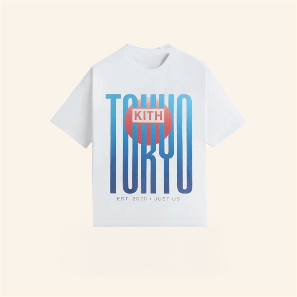 Kith Tokyo Classic Logo Vintage White T-Shirt Kith Merch Him Gifts For Best Friend