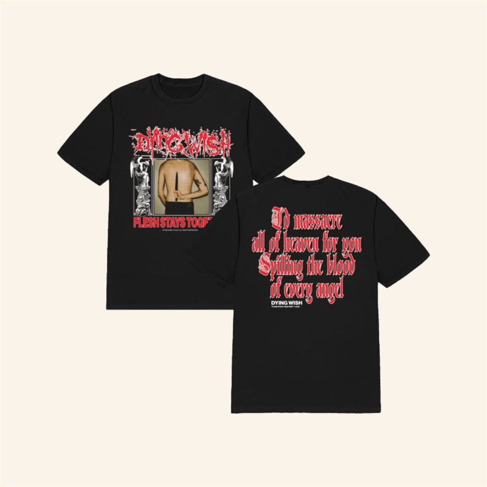 Knife Black T-Shirt Dying Wish Merch La Apparel Best Birthday Gifts For Music Lovers BFF Gifts
