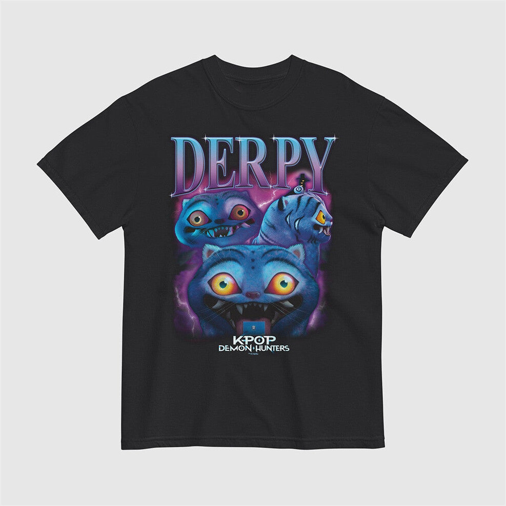 KPop Demon Hunters Derpy Tiger Heartthrob T-Shirt Kpop Demon Hunters Merch Fans Birthday Gifts