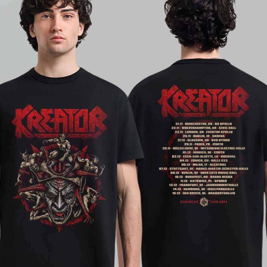 Kreator European Tour 2024 Pentagram T-Shirt Gifts For Music Fans