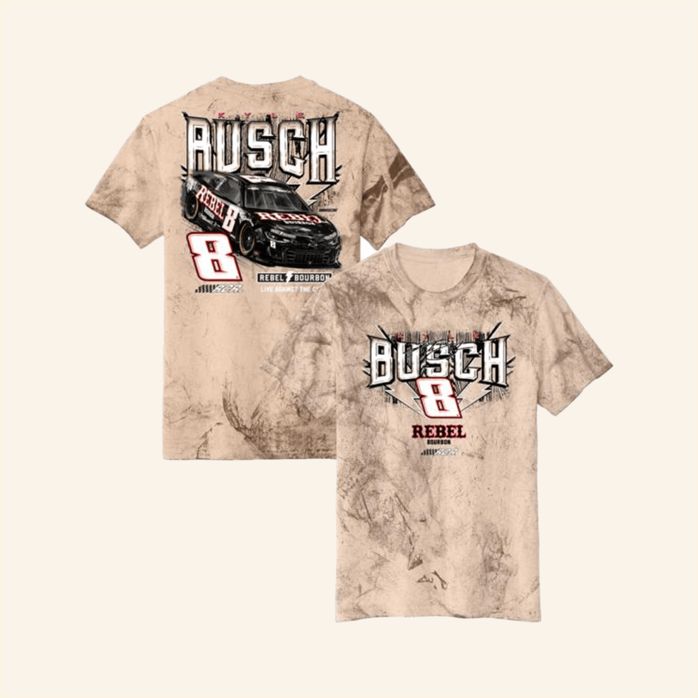 Kyle Busch 2025 Rebel Bourbon Black Car T-Shirt RCR Racing Merch Racing Fans Birthday Gifts