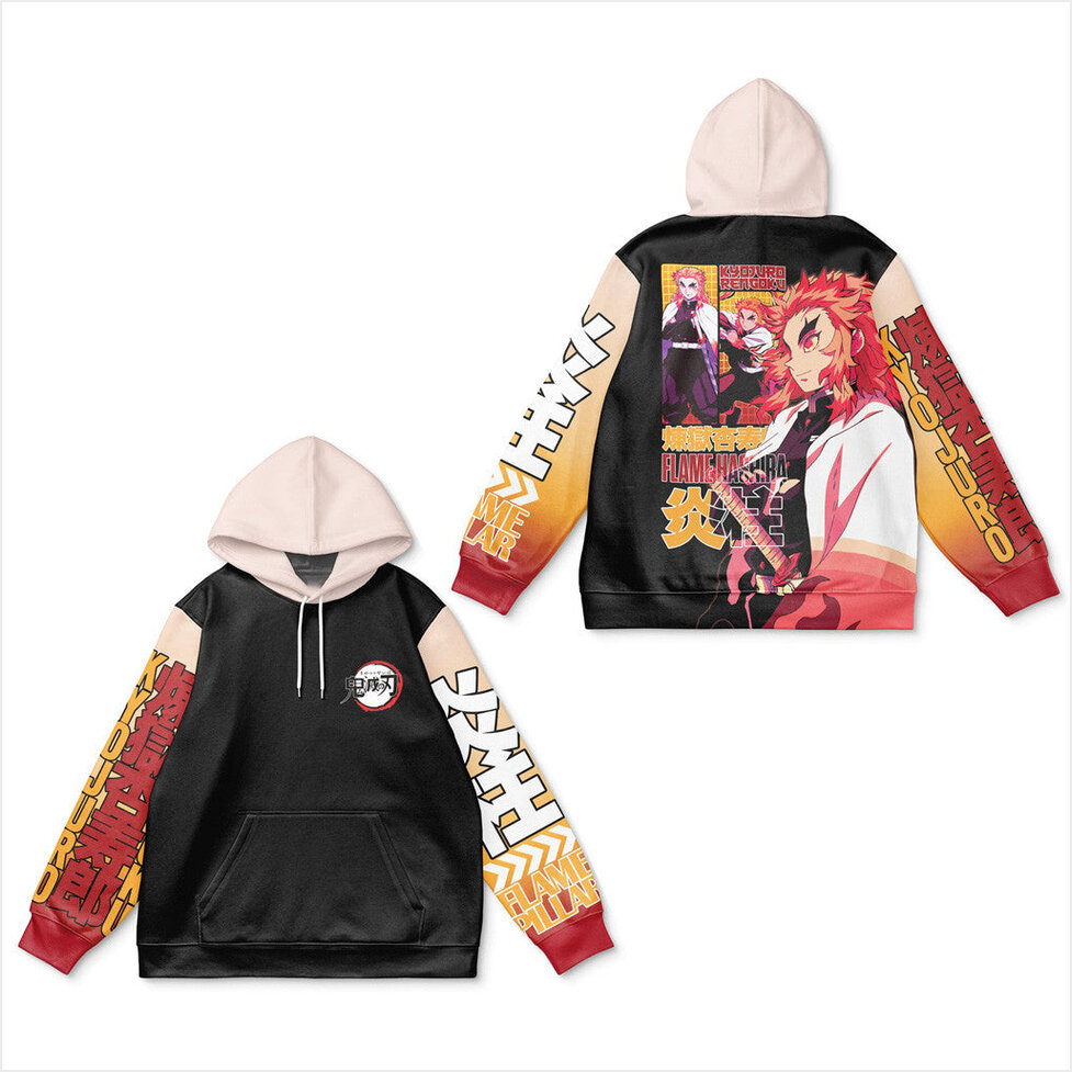 Kyojuro Rengoku V2 Demon Slayer Streetwear Hoodie Demon Slayer Merch Best Gifts For Him