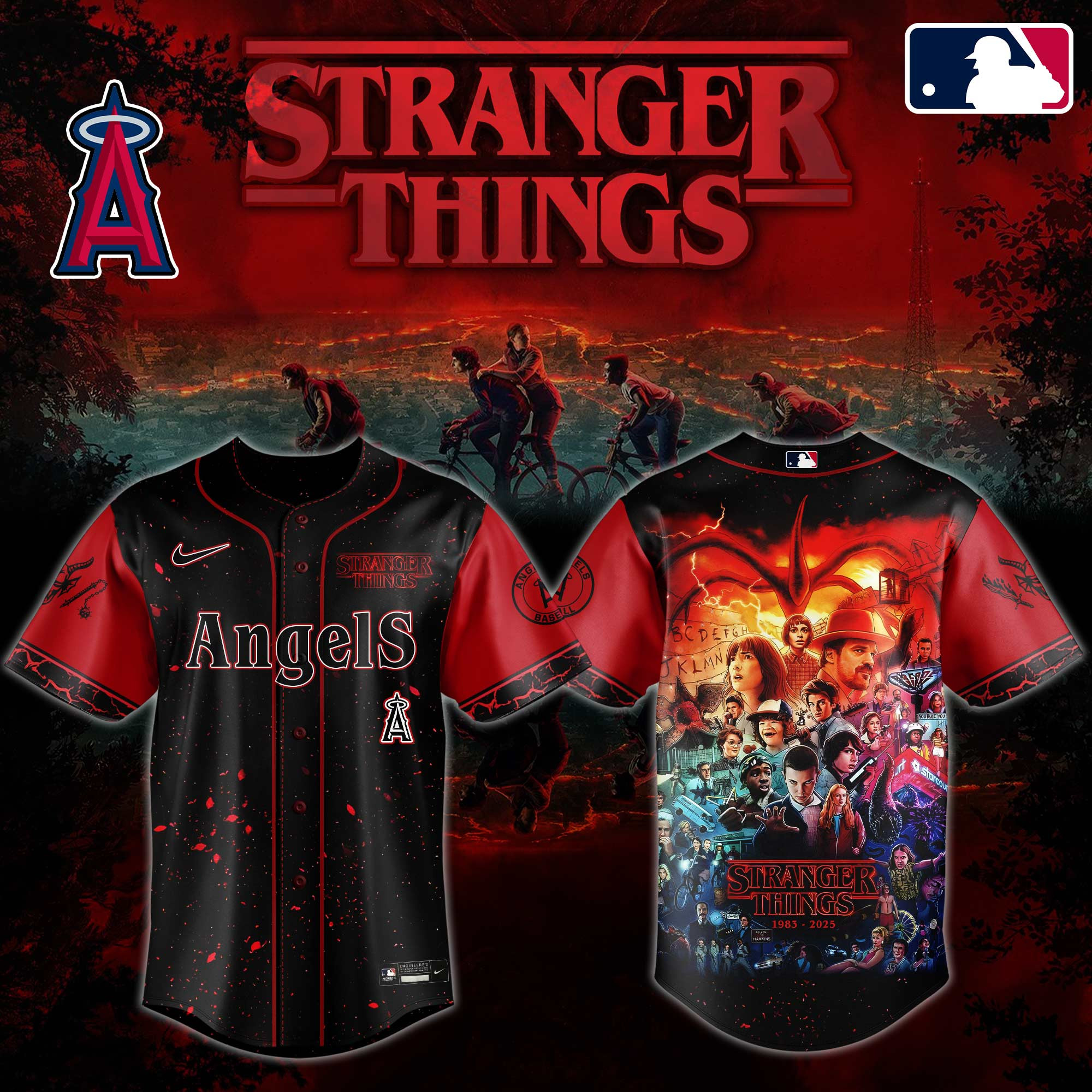 La Angels X Stranger Things Jersey 2025 Baseball Lover Gift Ideas