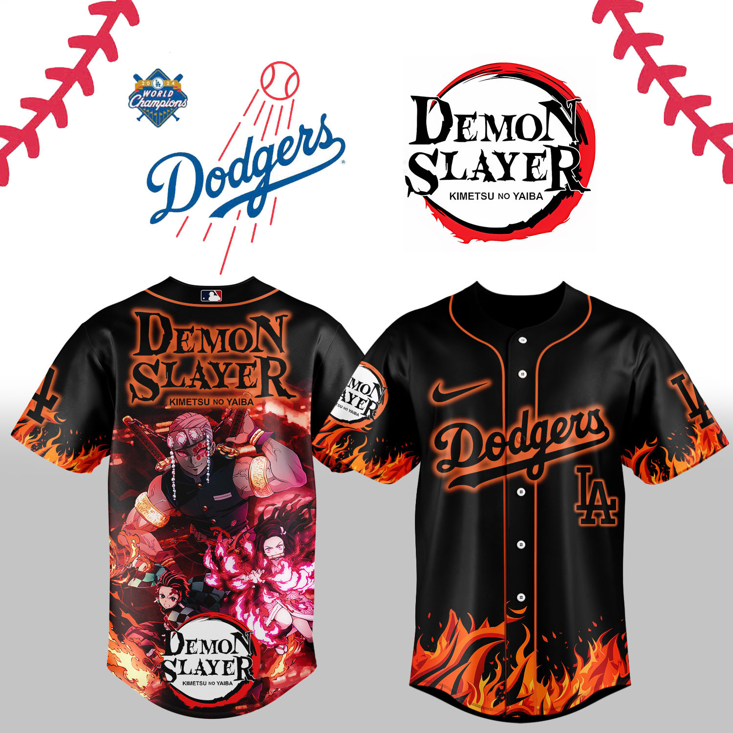 La Dodgers Demon Slayer Jersey 2025 Gift Ideas For Baseball Fans