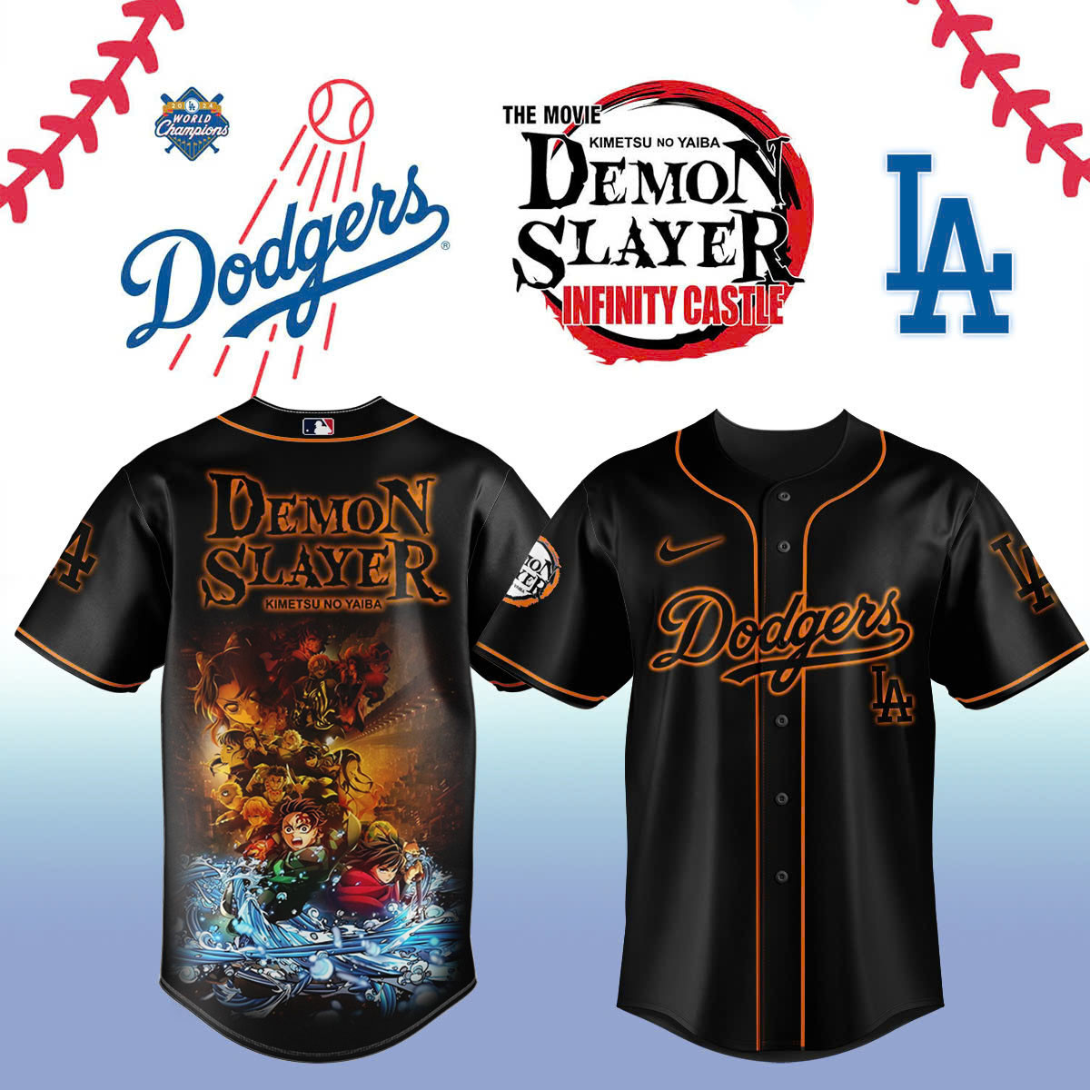 La Dodgers Demon Slayer Jersey 2025 Perfect Gift Idea