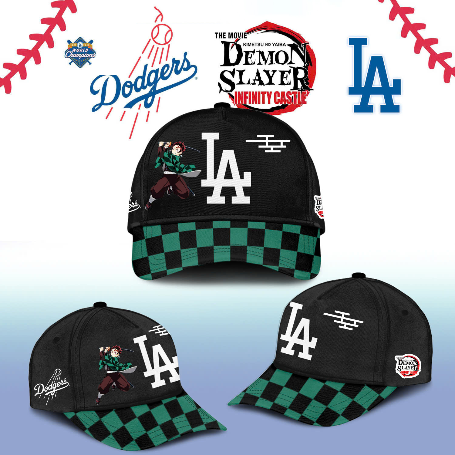 La Dodgers Demon Slayer Tanjiro Hat 2025 Gift Ideas For Baseball Fans