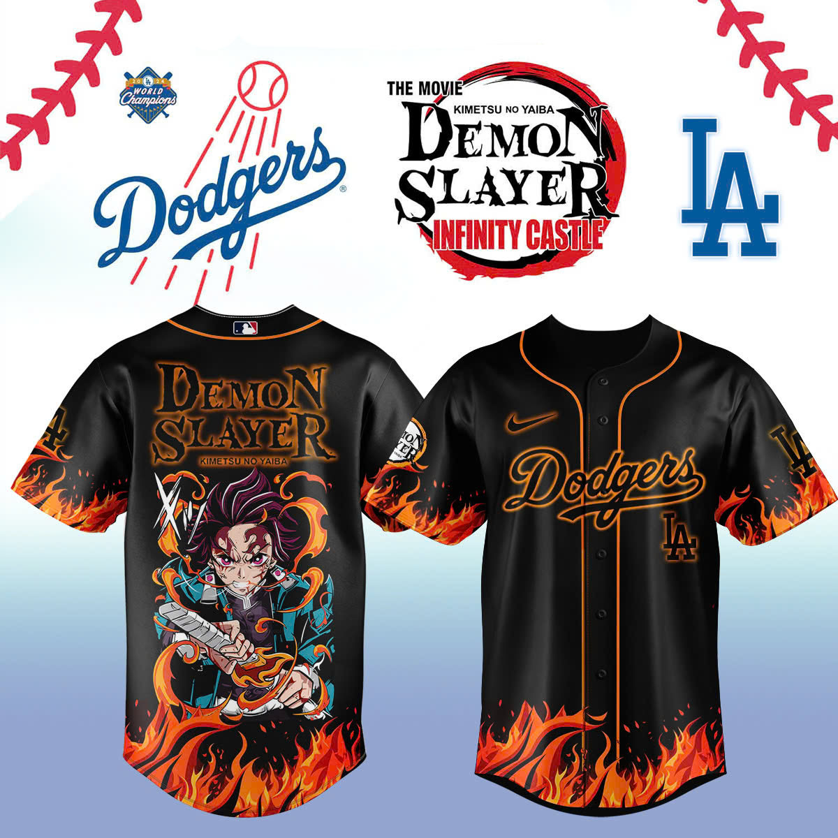 La Dodgers Demon Slayer Tanjiro Jersey 2025 Gift Ideas For Baseball Fans