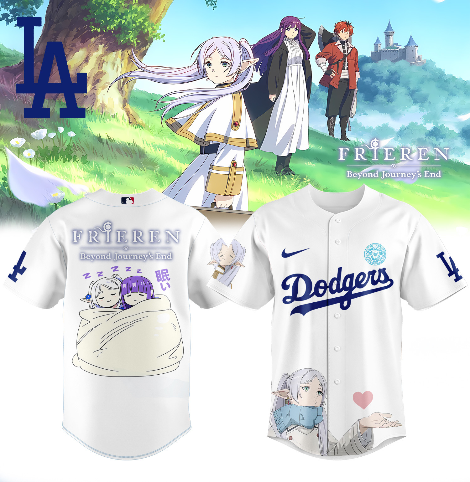 La Dodgers Frieren Beyond Journeys End Jersey 2025 Gift For Anime Fans