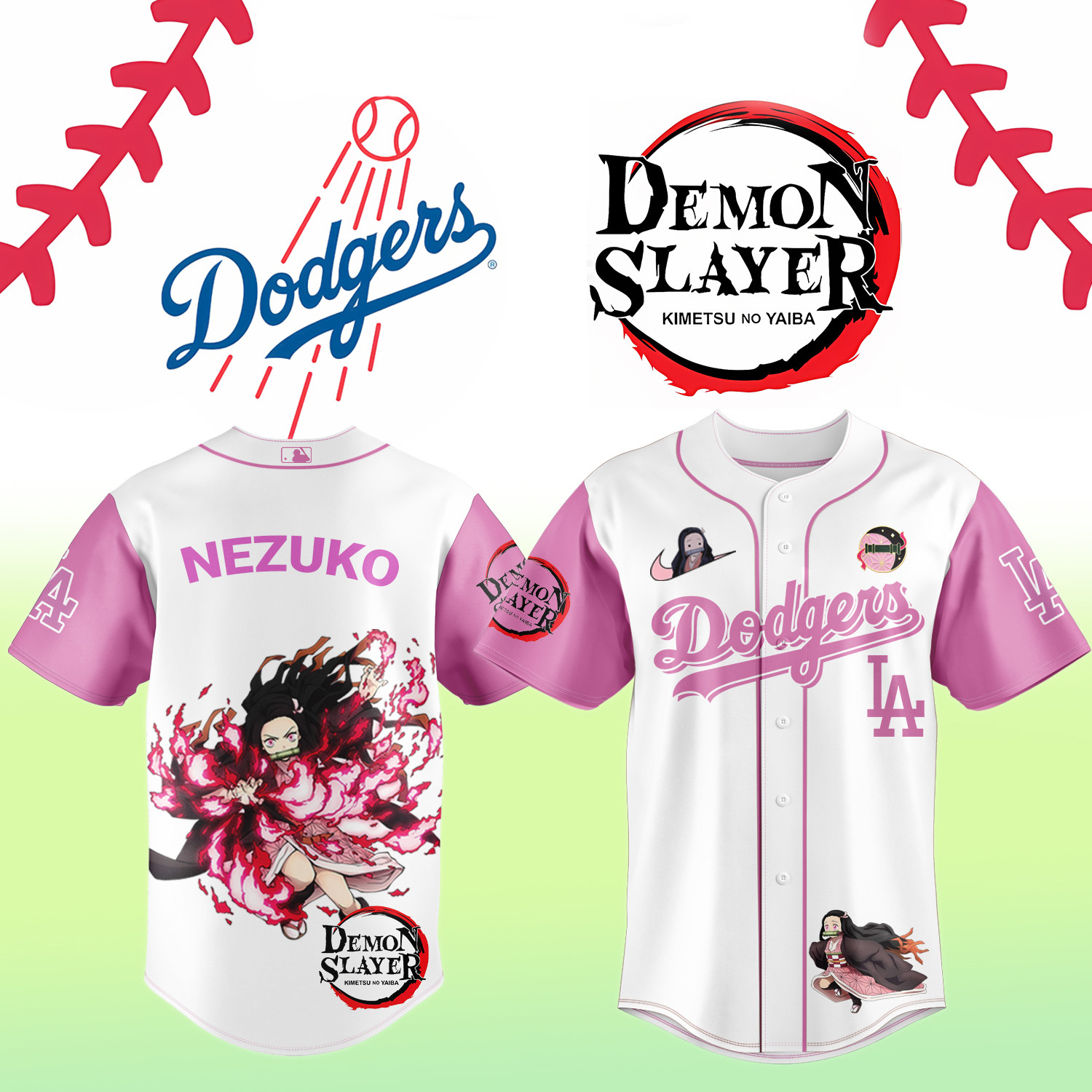 La Dodgers X Demon Slayer Nezuko Kamado Jersey Gift For Her