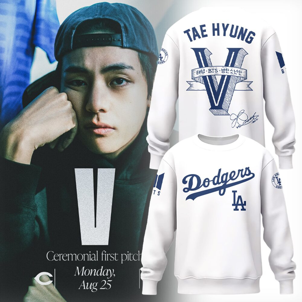 La Dodgers X Tae hyung Sweatshirt Baseball Team Gift Ideas Fans